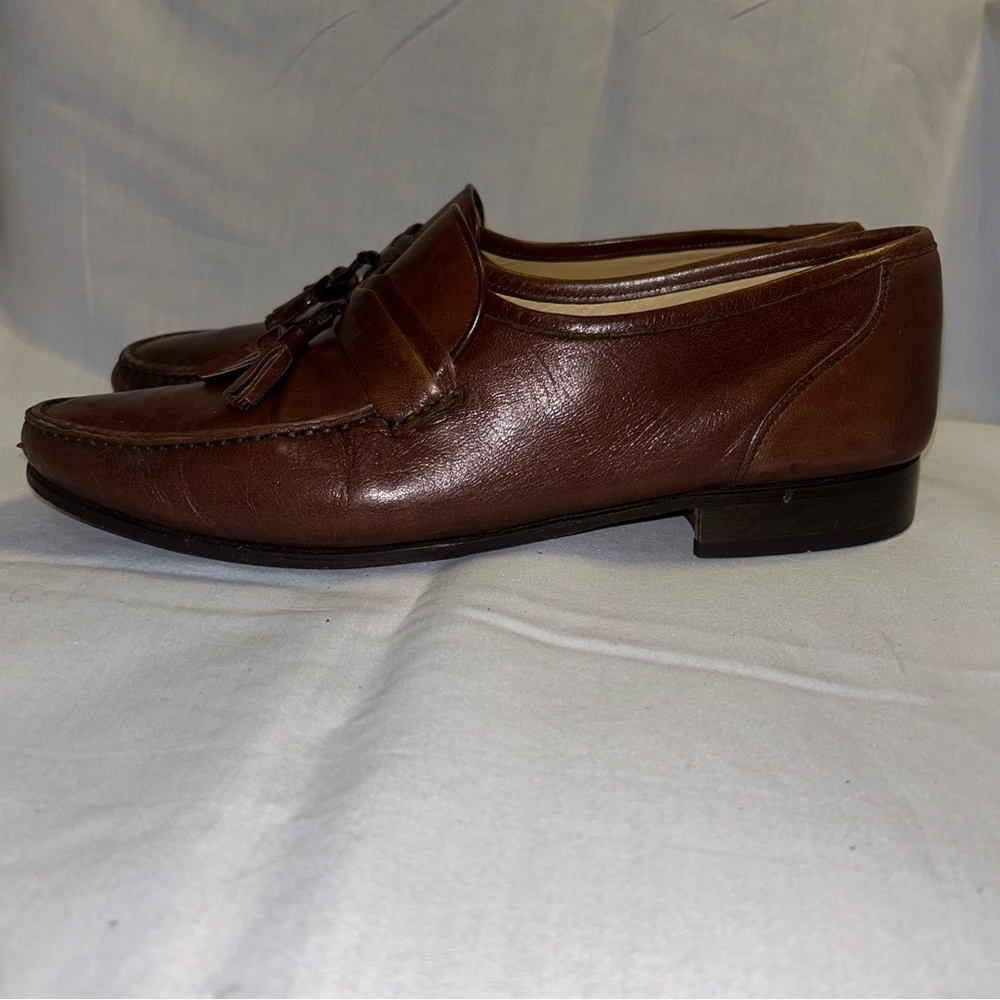 Bally Brown Italian Leather Loafers with Tassels Size 9.5M Great Condition - Picture 7 of 11